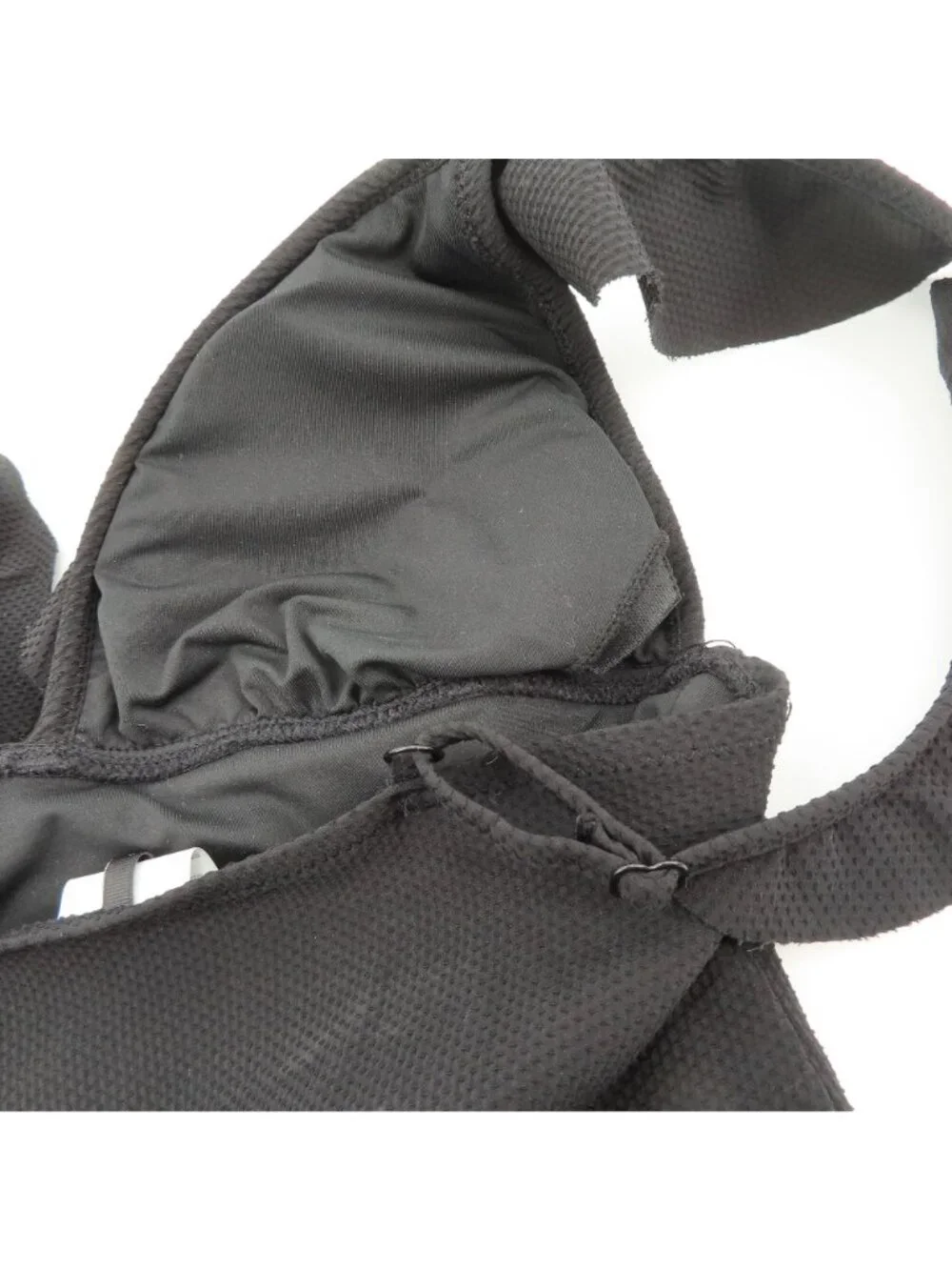 J Crew Women 2 Solid Black Puckered One Piece Swimsuit Ruffle Straps V Neck